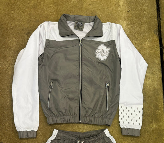 Cool Grey/White Signature Windbreaker Jacket