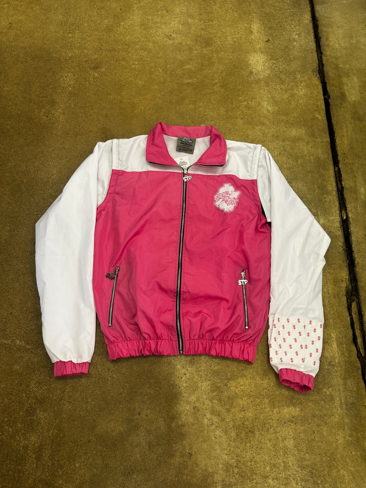 Pink/White Signature Windbreaker Jacket