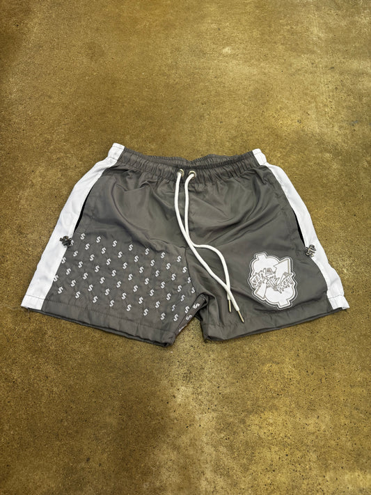 Cool Grey/White Signature Windbreaker Shorts